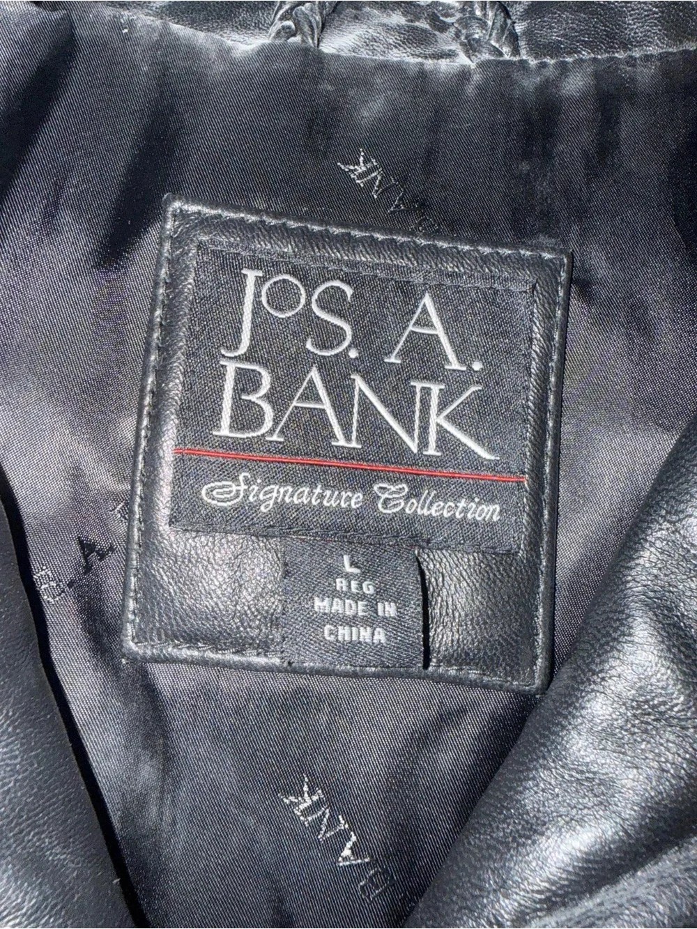 Jos. A. Bank Men's Black Leather Zip-Front Bomber Jacket NWOT 1335